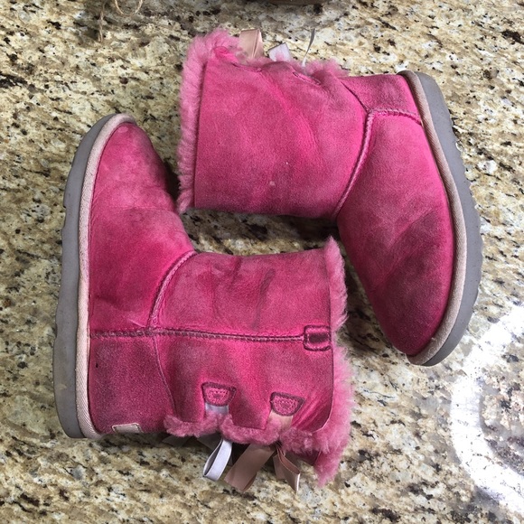 ‼️SALE‼️ Ugg Australia Bailey Bow II Pink Boot w/ Satin Bow - Picture 4 of 9
